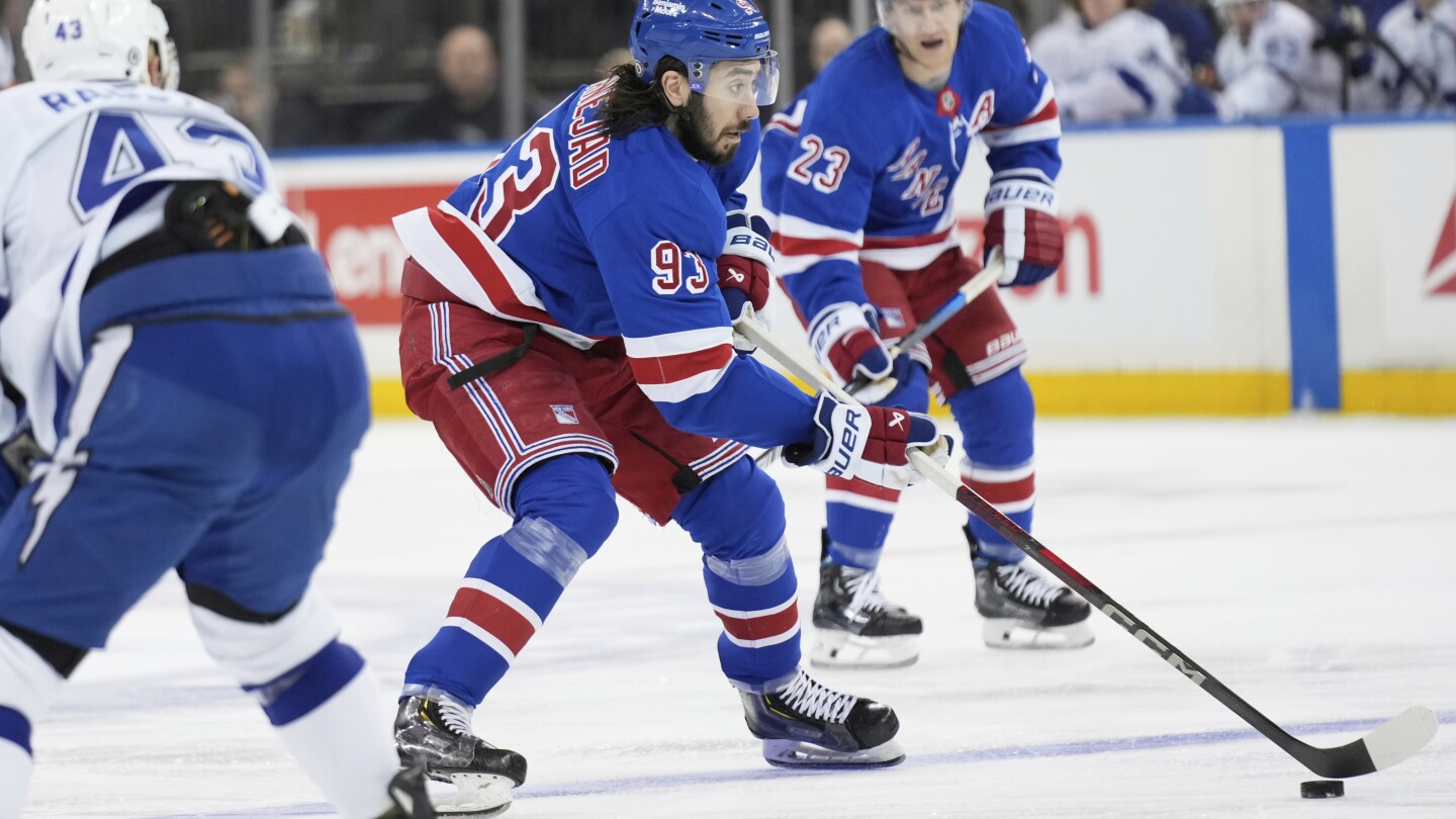 Mika Zibanejad scores twice, Igor Shesterkin makes 27 saves